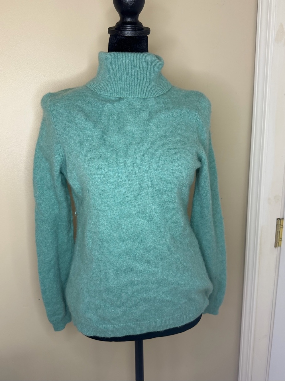 Charter Club 100% Cashmere Turtleneck Sweater Medium Mint Green Seafoam Soft